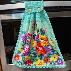 Floral Print Skirt with Crochet Details